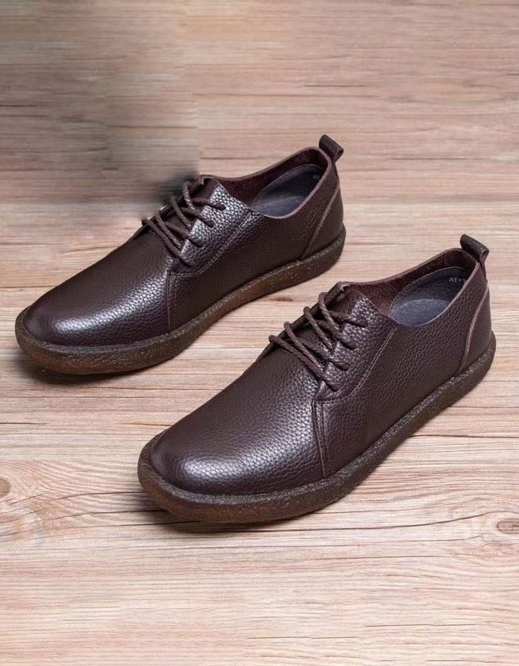 Zachte Leren Slip-on Retro Leren Platte Schoenen Voor Heren